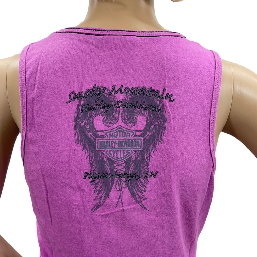 HARLEY-DAVIDSON V-Neck Woman’s Purple Tank Top Size Small - Picture 8 of 11